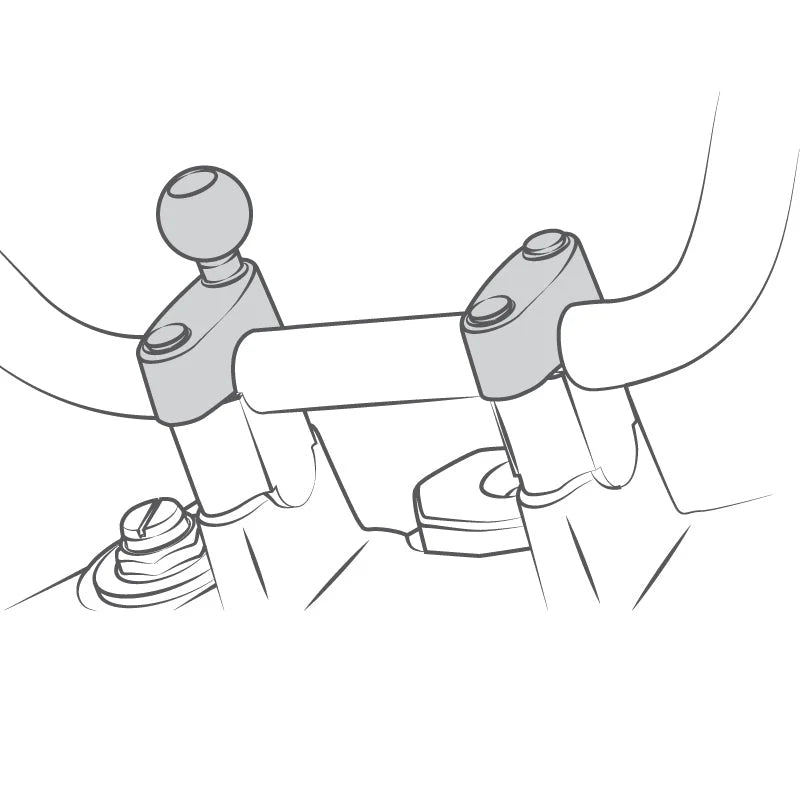 RAM® Motorcycle Handlebar Clamp Base with M8 Bolts