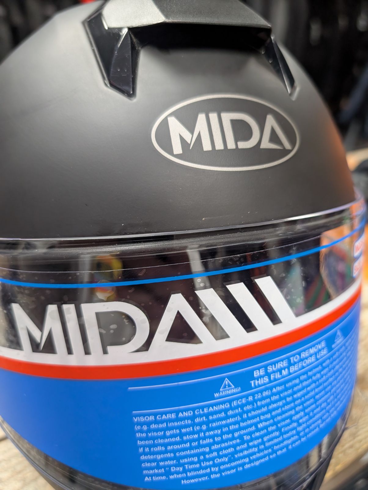 MIDA MV-151 Full Face Motorcycle Helmet ECE 22.06 - Matt Black S Warehouse Deal
