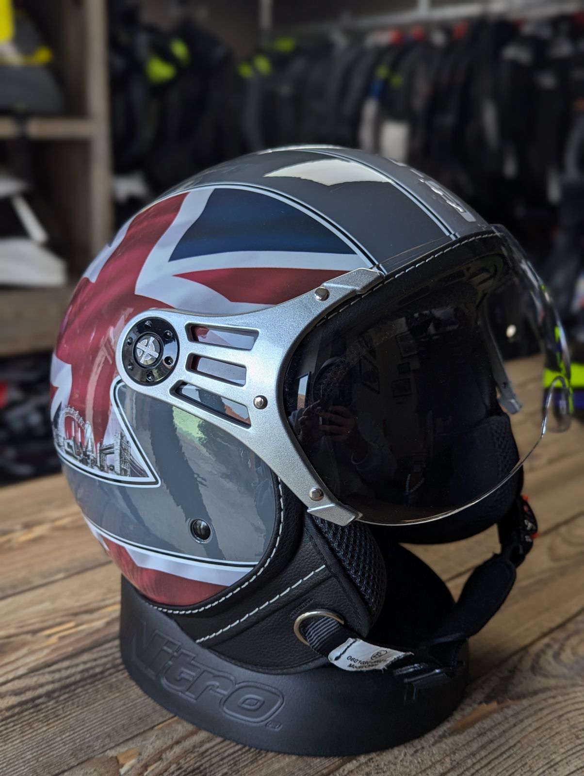 G-Mac Metro Evo Jet Open Face Motorcycle Helmet London Light - XLarge