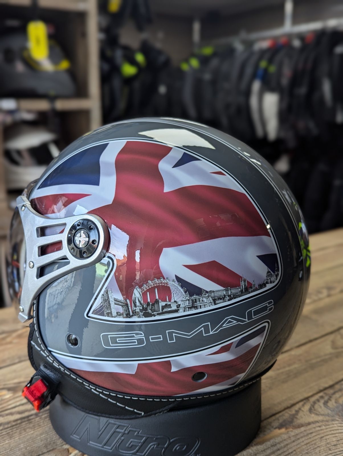 G-Mac Metro Evo Jet Open Face Motorcycle Helmet London Light - XLarge