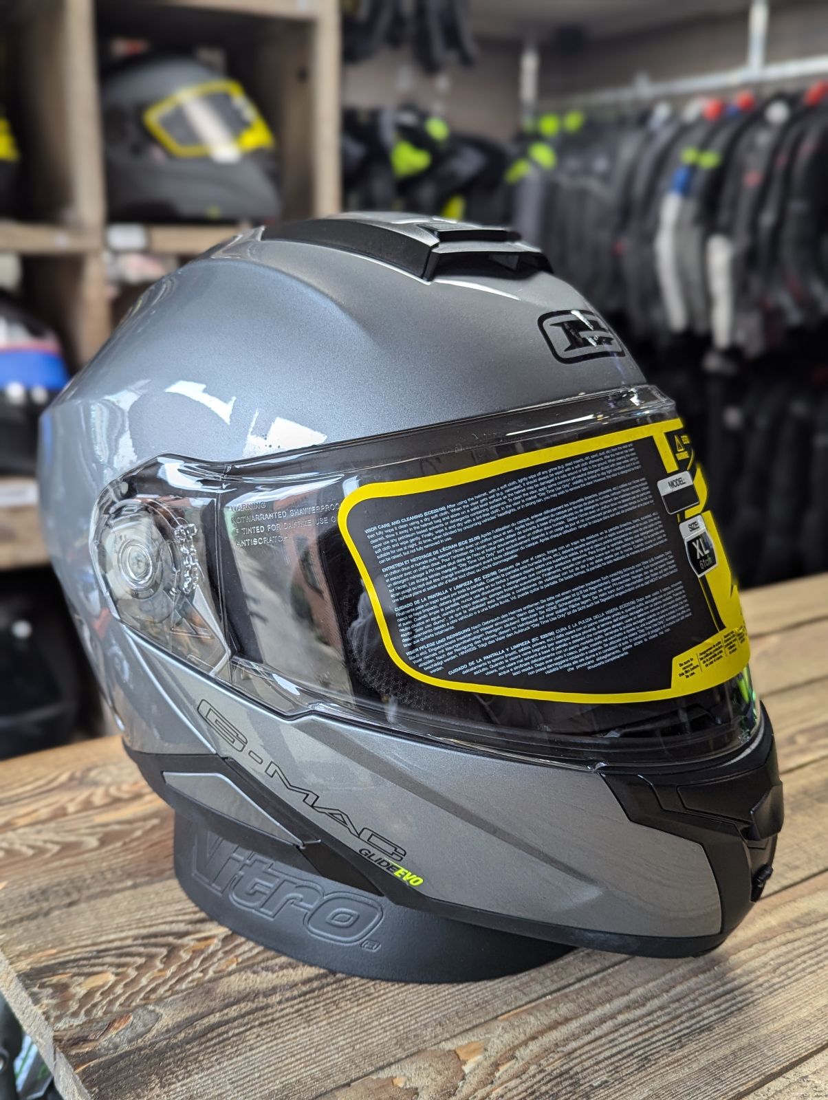 G-Mac Glide Evo Modular Flip Up DVS Motorcycle Helmet Gunmetal Grey - X Large