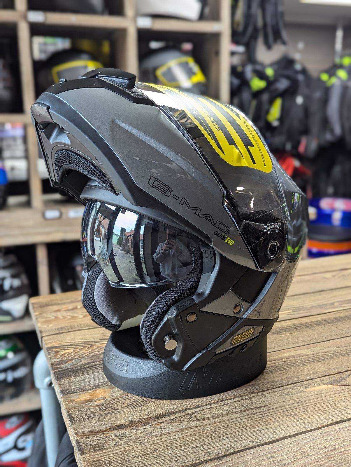 G-Mac Glide Evo Modular Flip Up DVS Motorcycle Helmet Gunmetal Grey - X Large