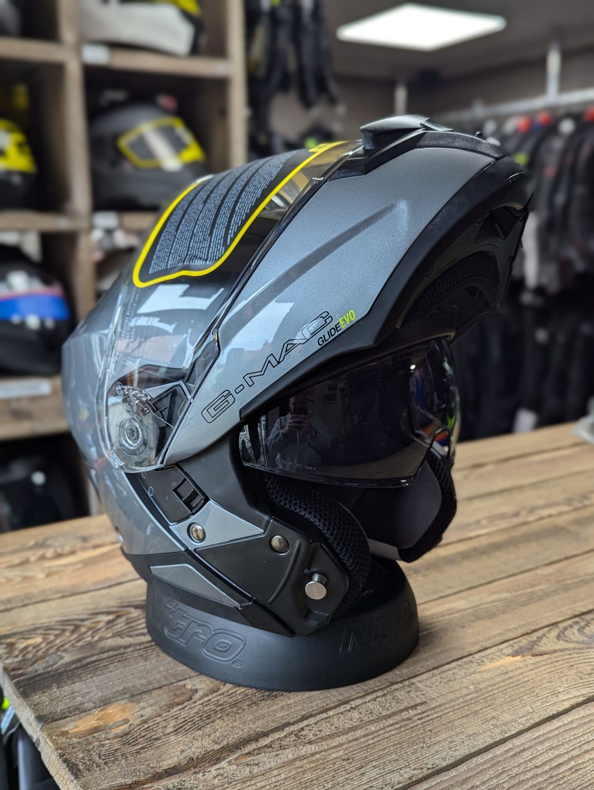 G-Mac Glide Evo Modular Flip Up DVS Motorcycle Helmet Gunmetal Grey - X Large