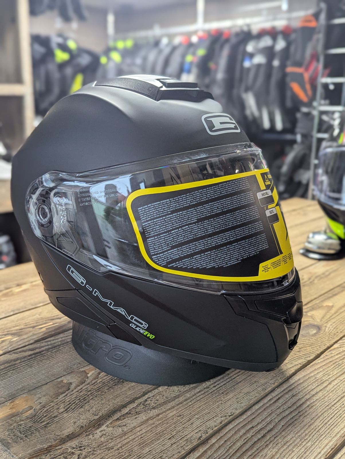 G-Mac Glide Evo Modular Flip Up DVS Motorcycle Helmet Satin Black - Large