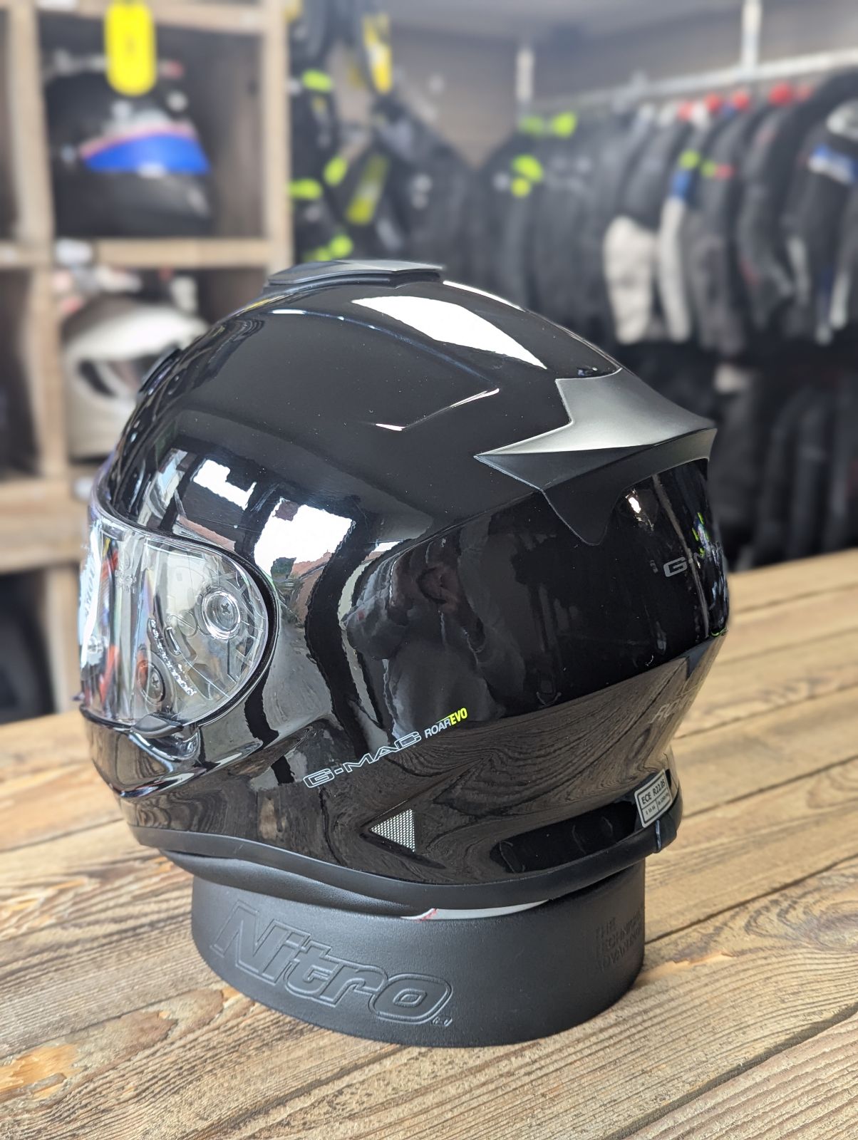G-Mac Roar Evo Fibreglass Full Face Helmet - Gloss Black