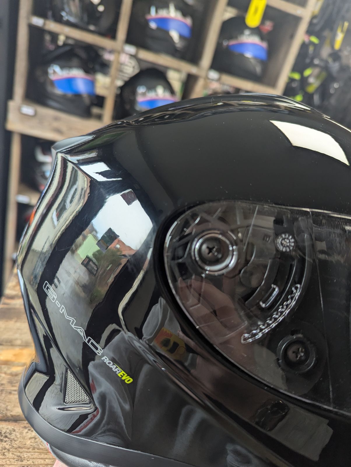 G-Mac Roar Evo Fibreglass Full Face Helmet - Gloss Black