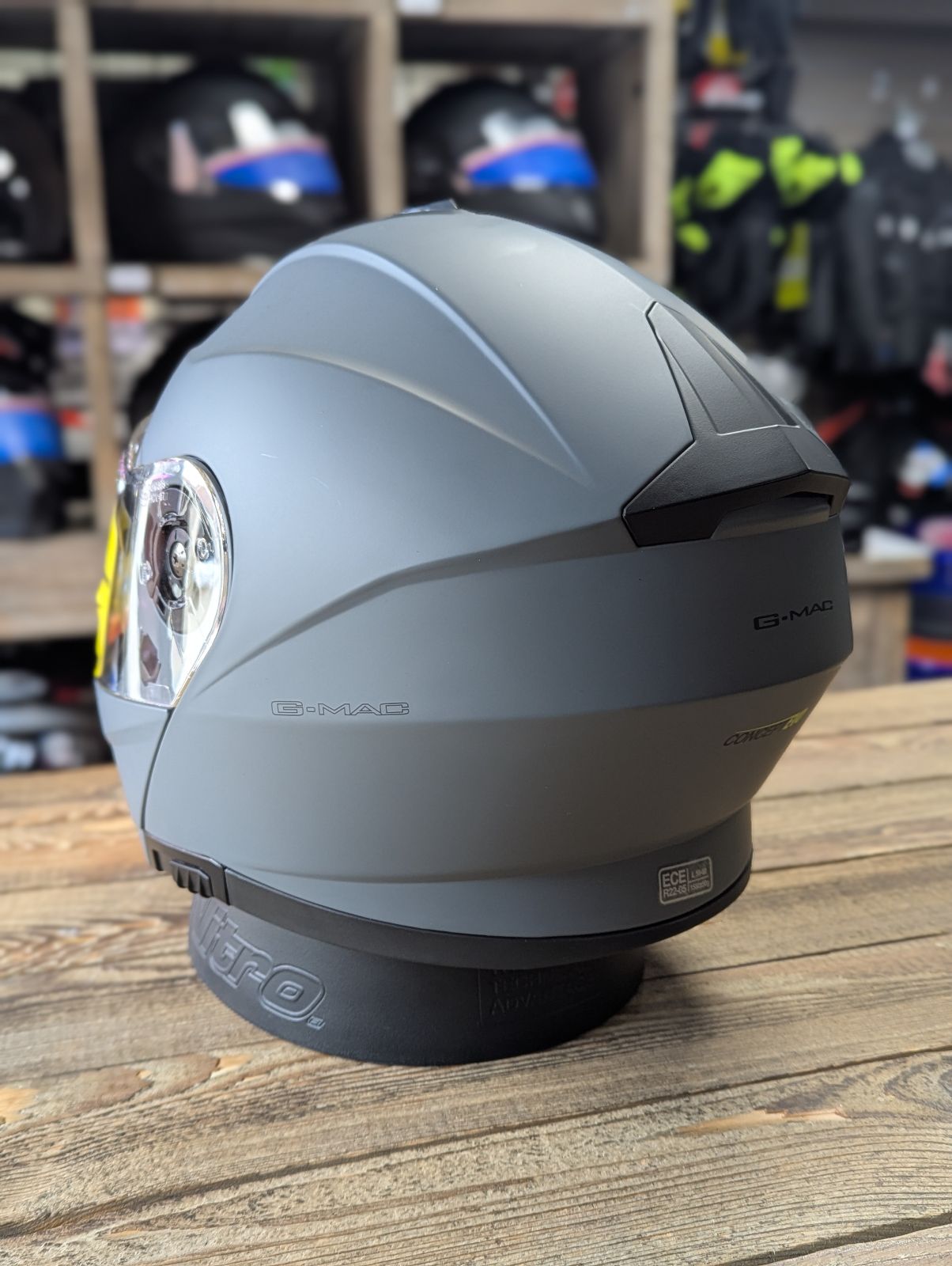 G-Mac Concept Evo Modular Flip Up DVS Motorcycle Helmet Satin Gunmetal - Large