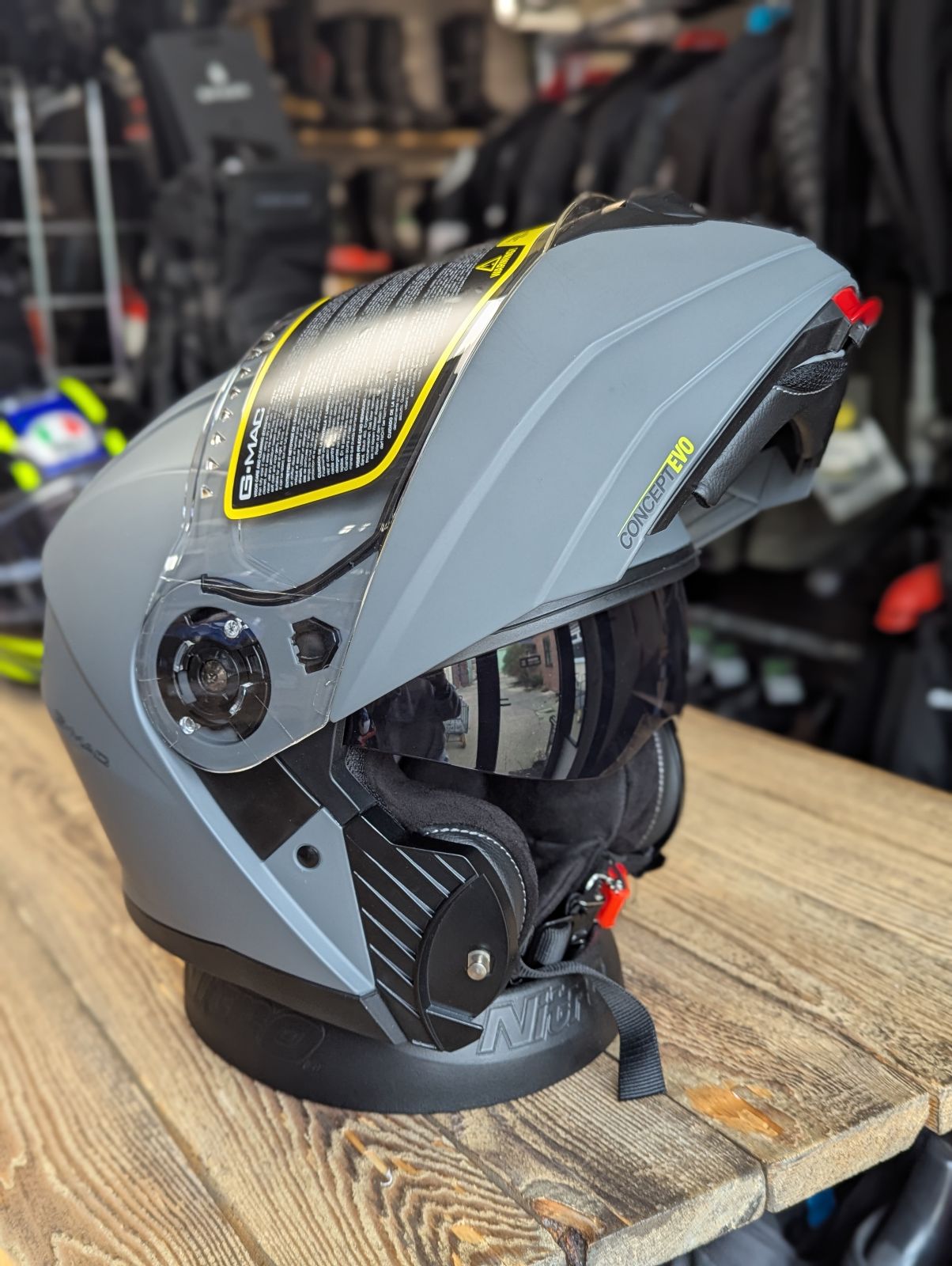 G-Mac Concept Evo Modular Flip Up DVS Motorcycle Helmet Satin Gunmetal - Large