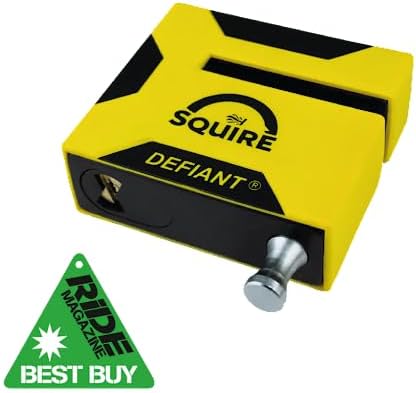 Squire Defiant Sold Secure Diamond Motorcycle Disc Lock & Oxford Monster Chain 1.5m & Padlock Bundle Kit