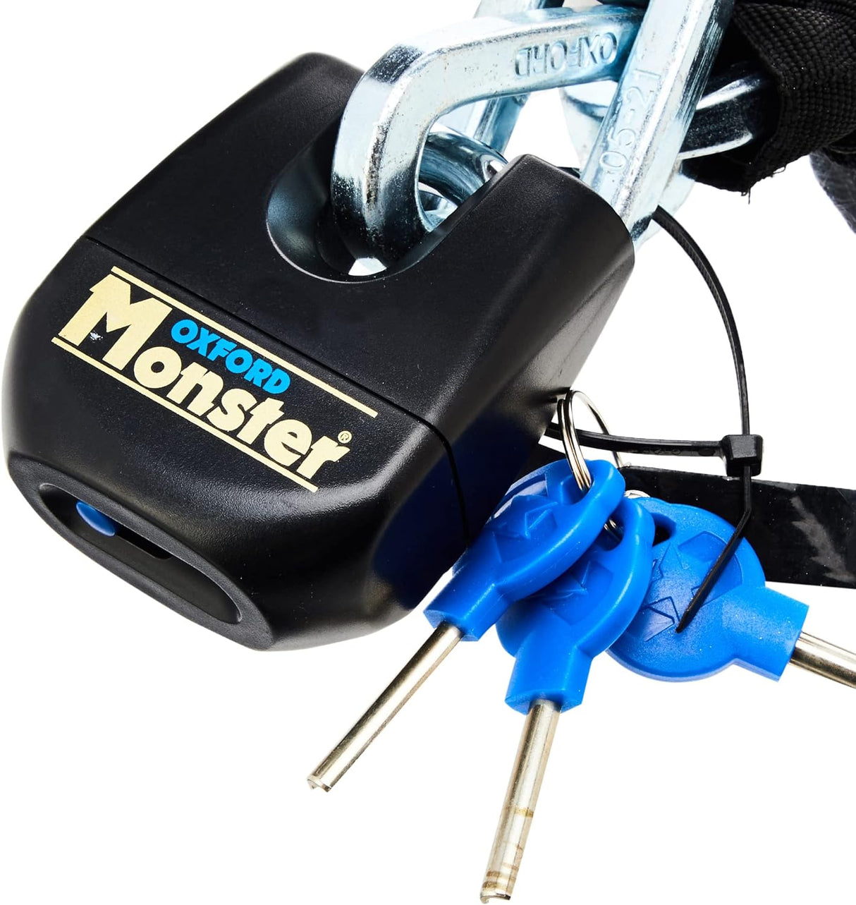 Oxford Monster 12mm Square Security Chain 1.5m & Padlock with Mida Titan Ground Anchor Bundle Kit
