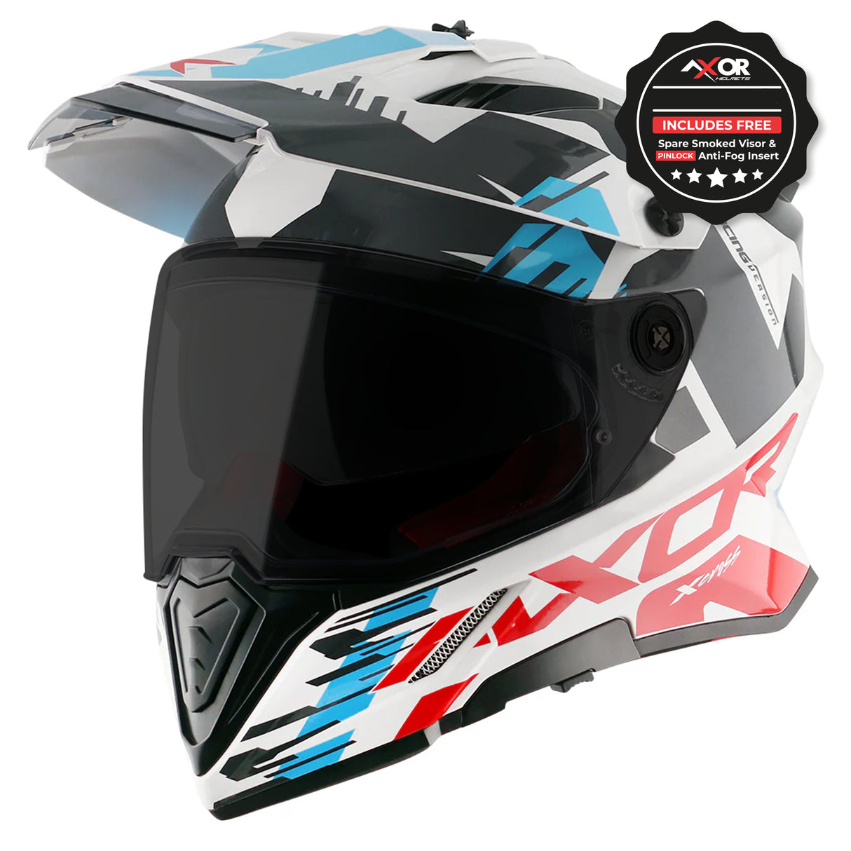 Axor X-Cross Adventure Dual Sport Helmet + FREE Dark Visor & Pinlock Insert