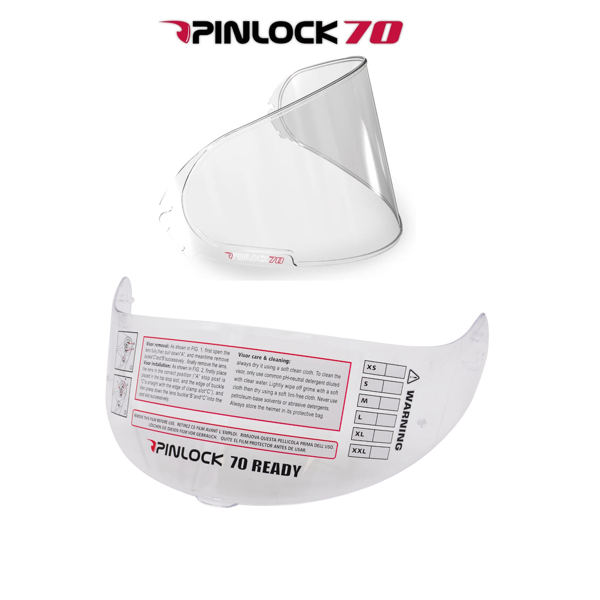 G-Mac Axis Evo 2.0 Clear Pinlock Ready Visor and Pinlock 70 Anti-fog Insert Clear DKS002 Bundle Kit