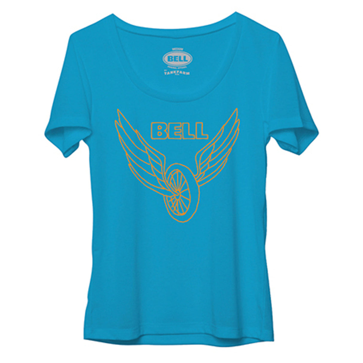 Bell Womens Cotton T-Shirt Wing & Wheel Teal - Blue