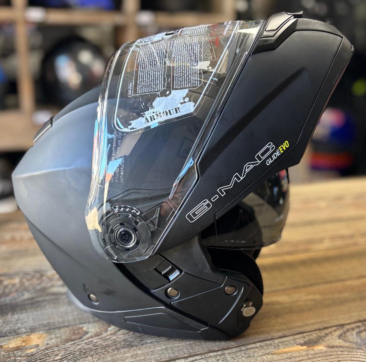 G-Mac Glide Evo Modular Flip Up DVS Motorcycle Helmet Satin Black - Medium