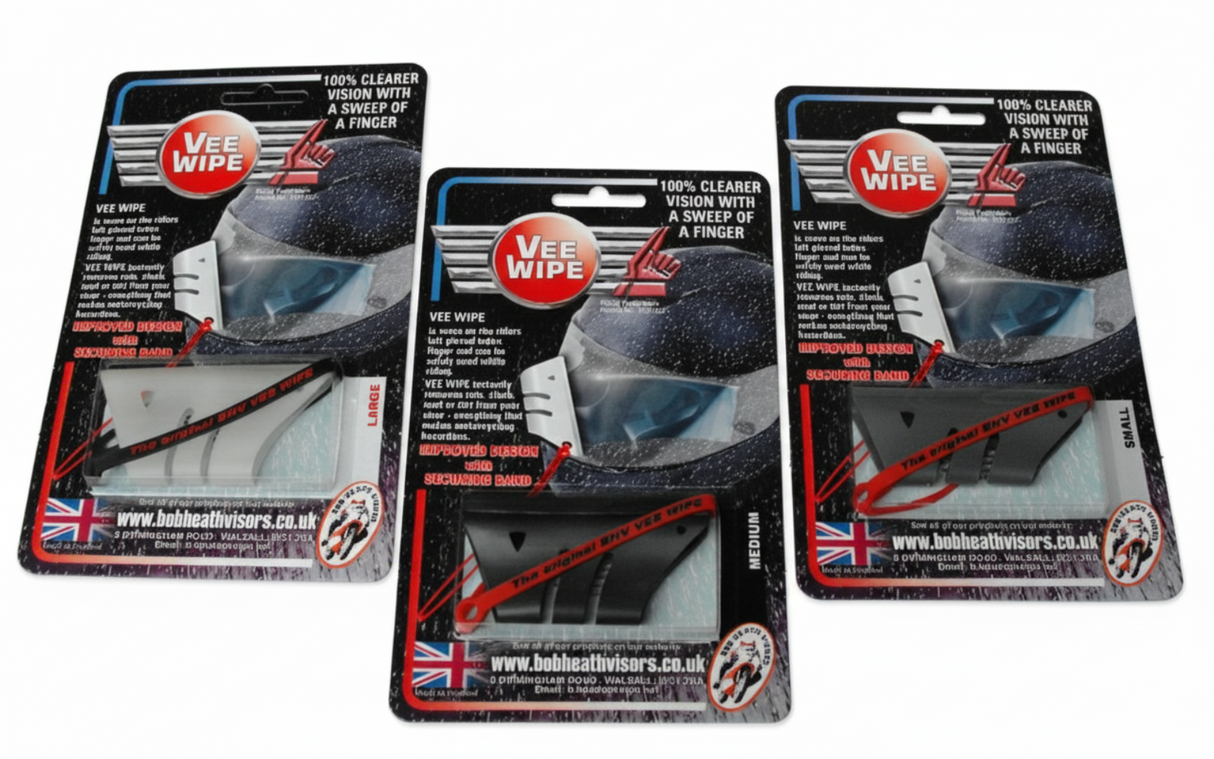 Bob Heath Vee Wipe Motorcycle Helmet Visor Rain Finger Wipe