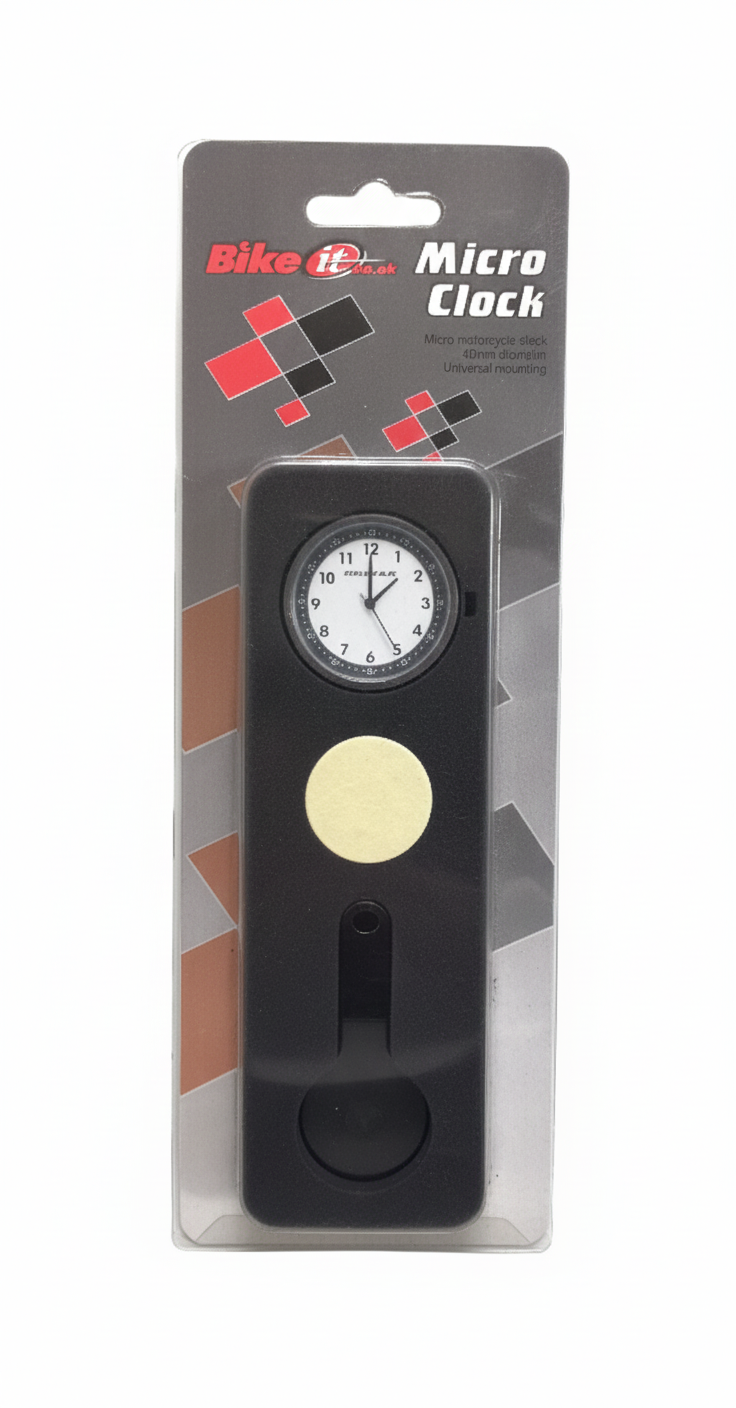 Genuine BikeIt Micro Mini Stick on Stainless Steel Clock