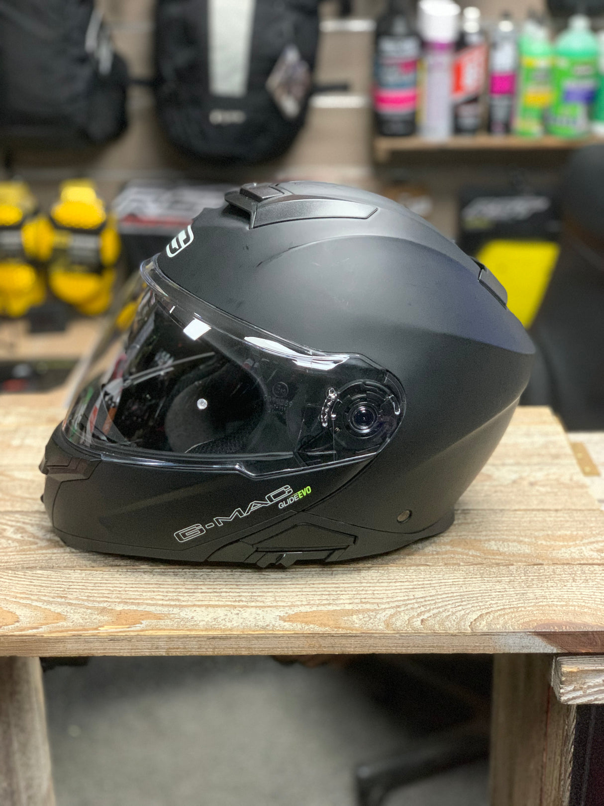 G-Mac Glide Evo Flip Front Motorcycle Helmet Satin Black XXL - Warehouse Offer