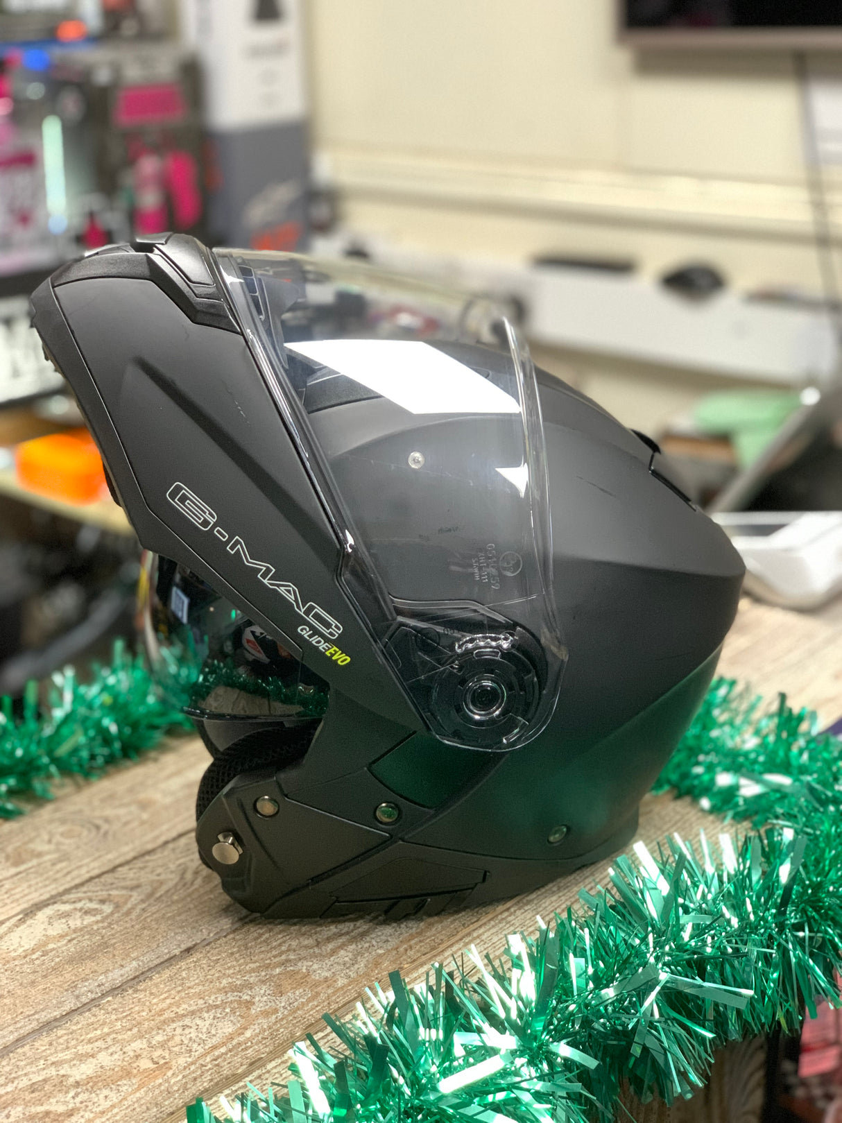 G-Mac Glide Evo Flip Front Motorcycle Helmet Satin Black Medium - Warehouse Offer