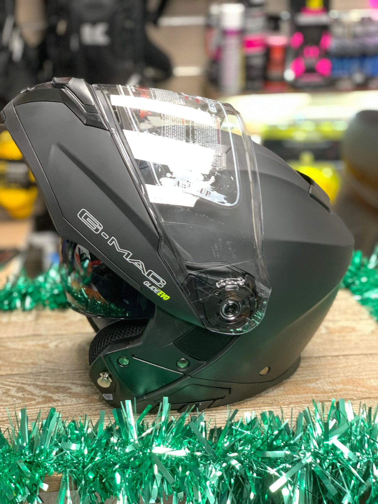 G-Mac Glide Evo Flip Front Motorcycle Helmet Satin Black Medium - Warehouse Offer