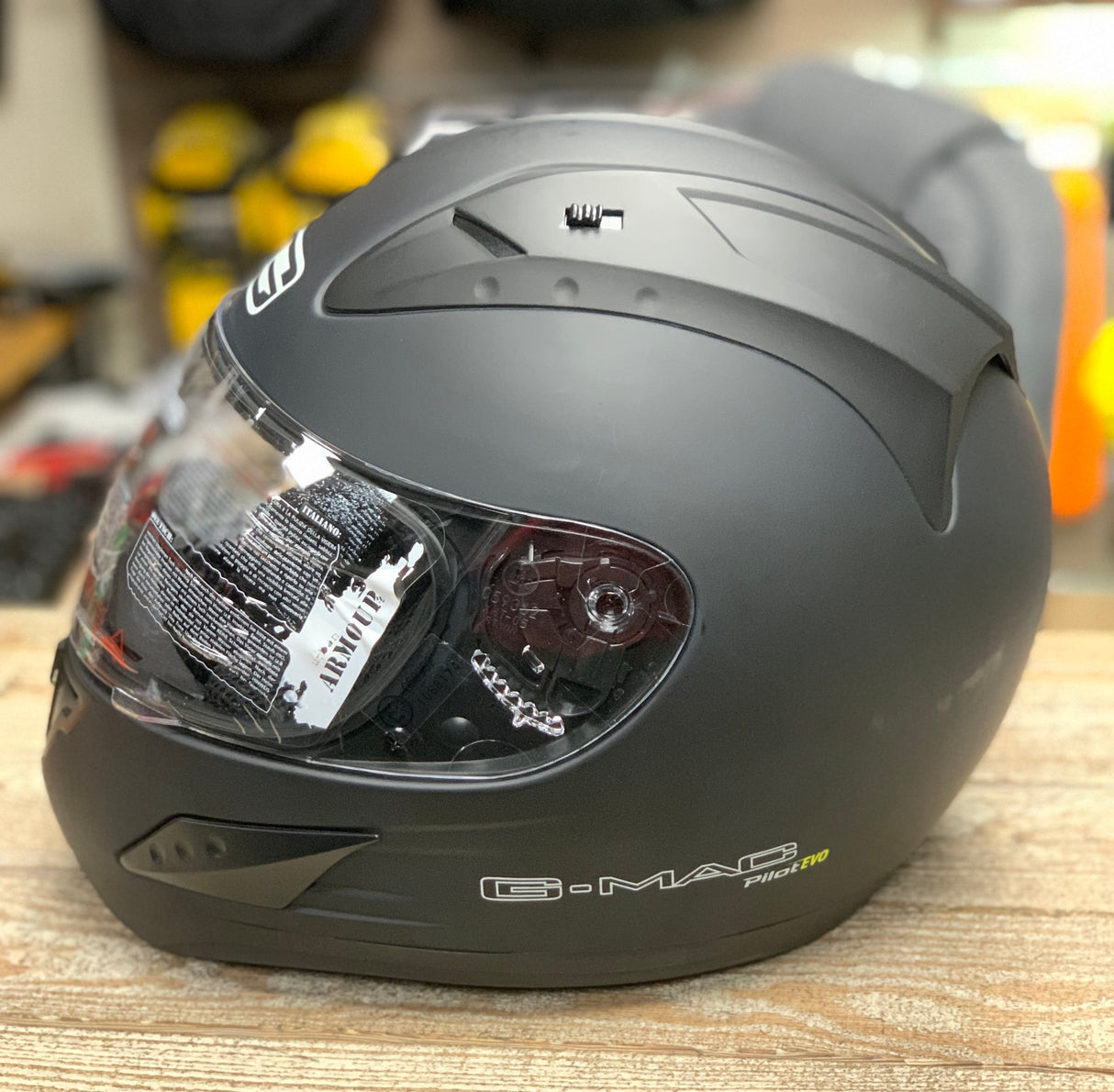 G-Mac Pilot Evo Full Face Motorcycle Helmet Satin Black - XL