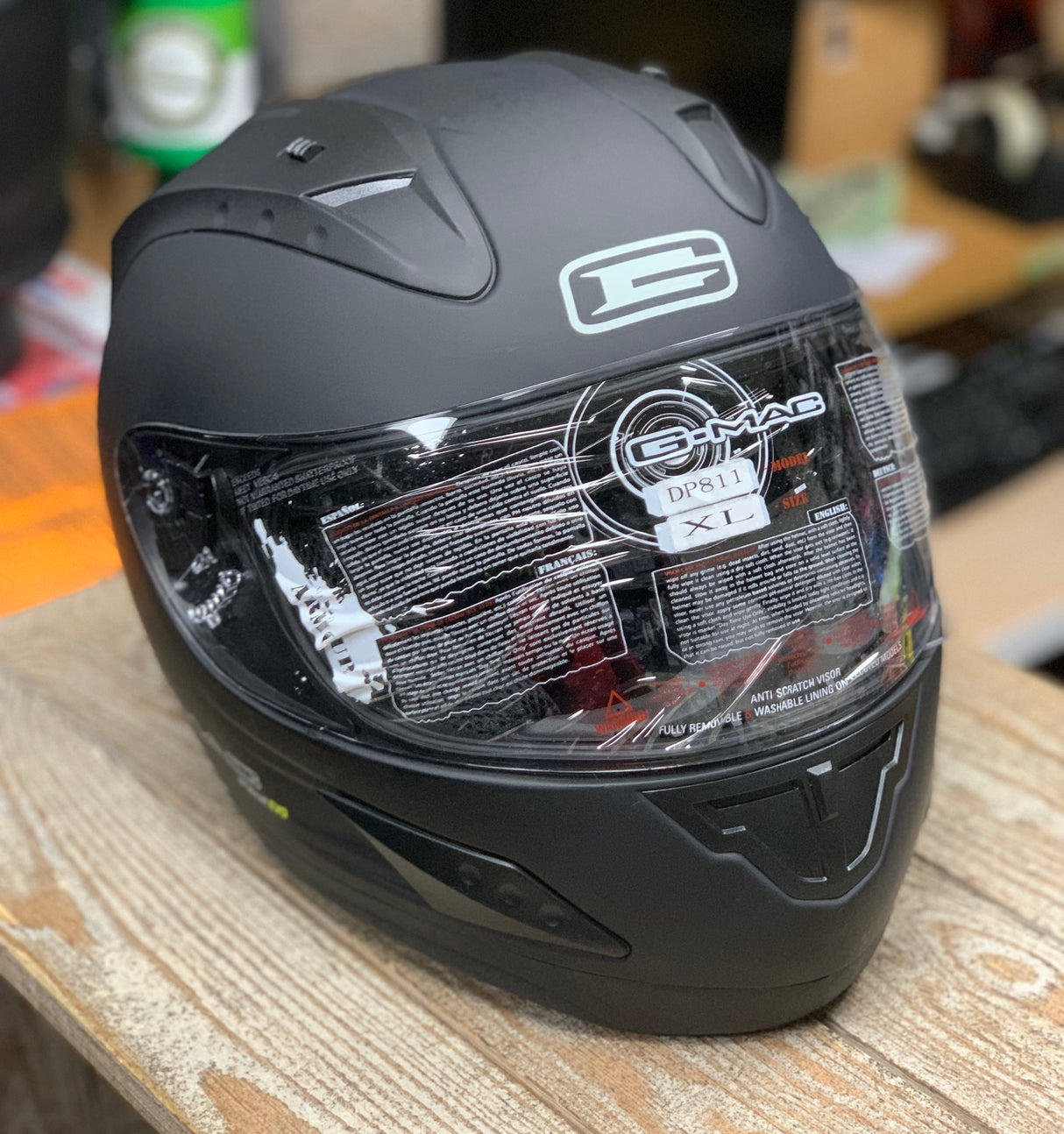 G-Mac Pilot Evo Full Face Motorcycle Helmet Satin Black - XL