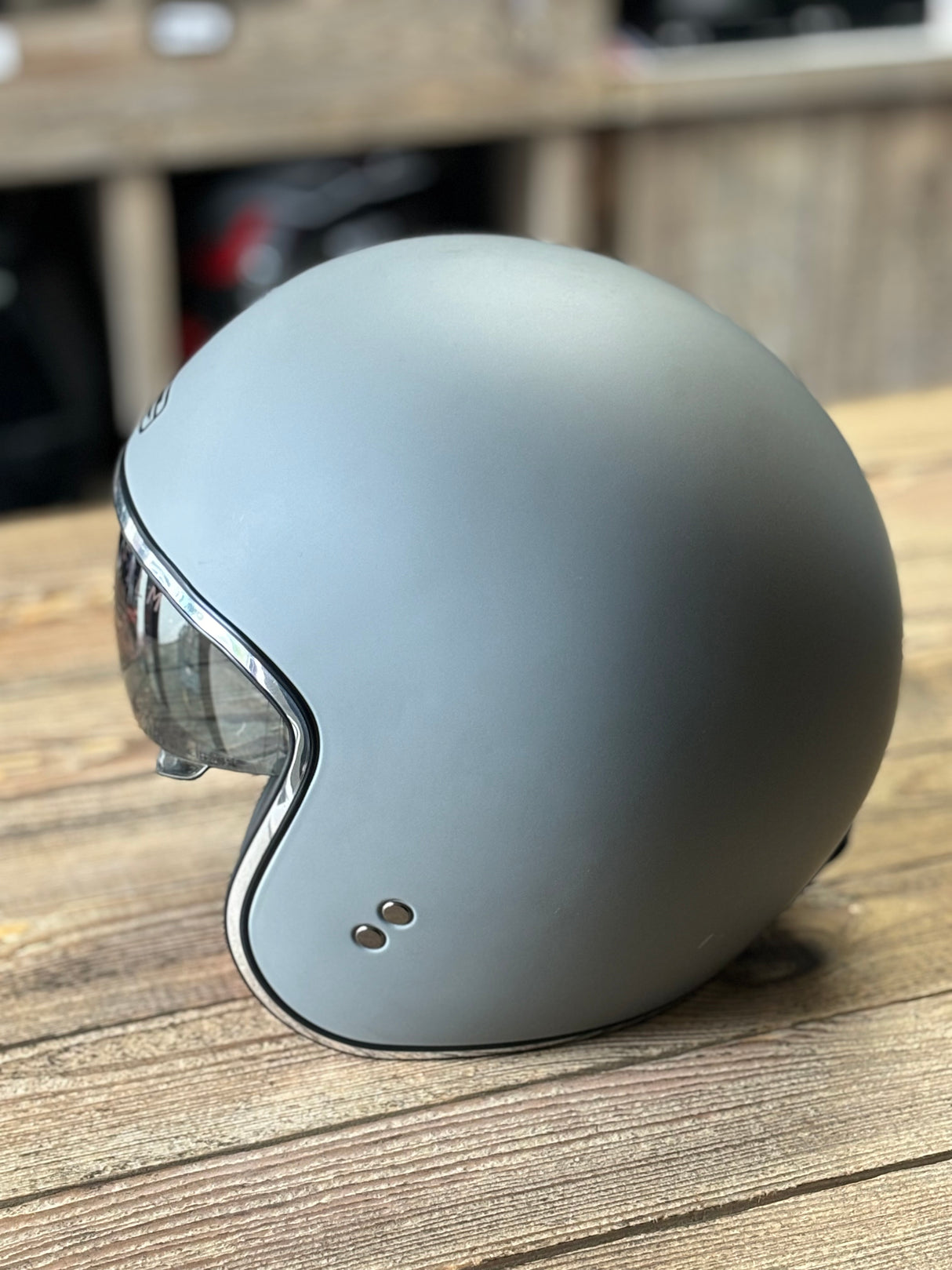 G-Mac Rebel Evo Open Face Motorcycle Helmet - Satin Dark Grey - Medium