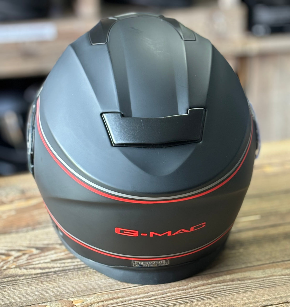 G-Mac Glide Evo Modular Flip Up DVS Motorcycle Helmet Black/Red/Grey - XL