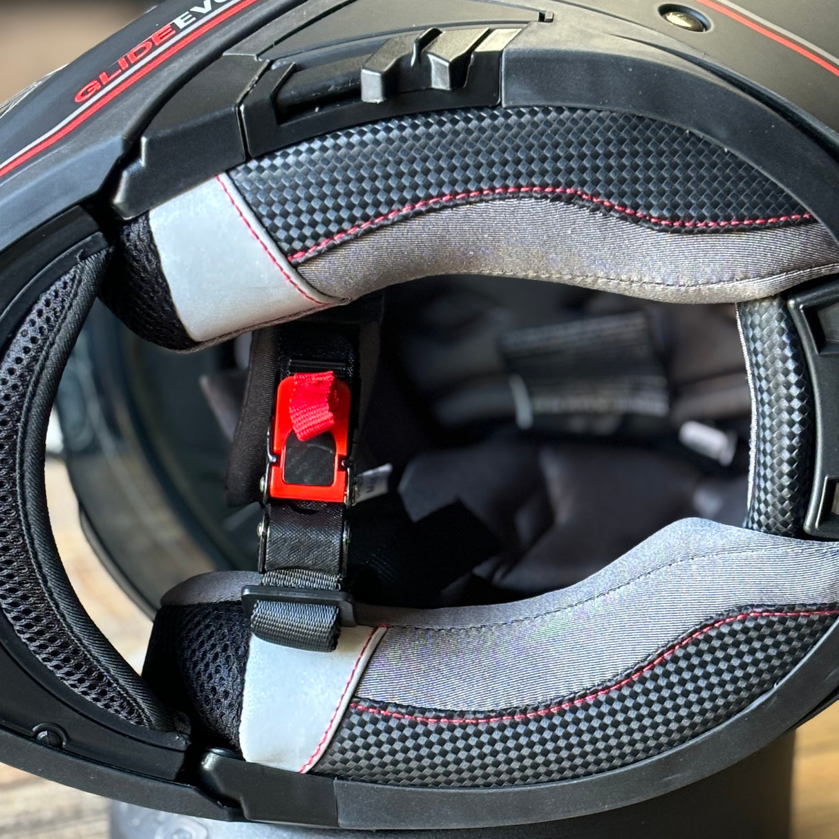 G-Mac Glide Evo Modular Flip Up DVS Motorcycle Helmet Black/Red/Grey - Medium