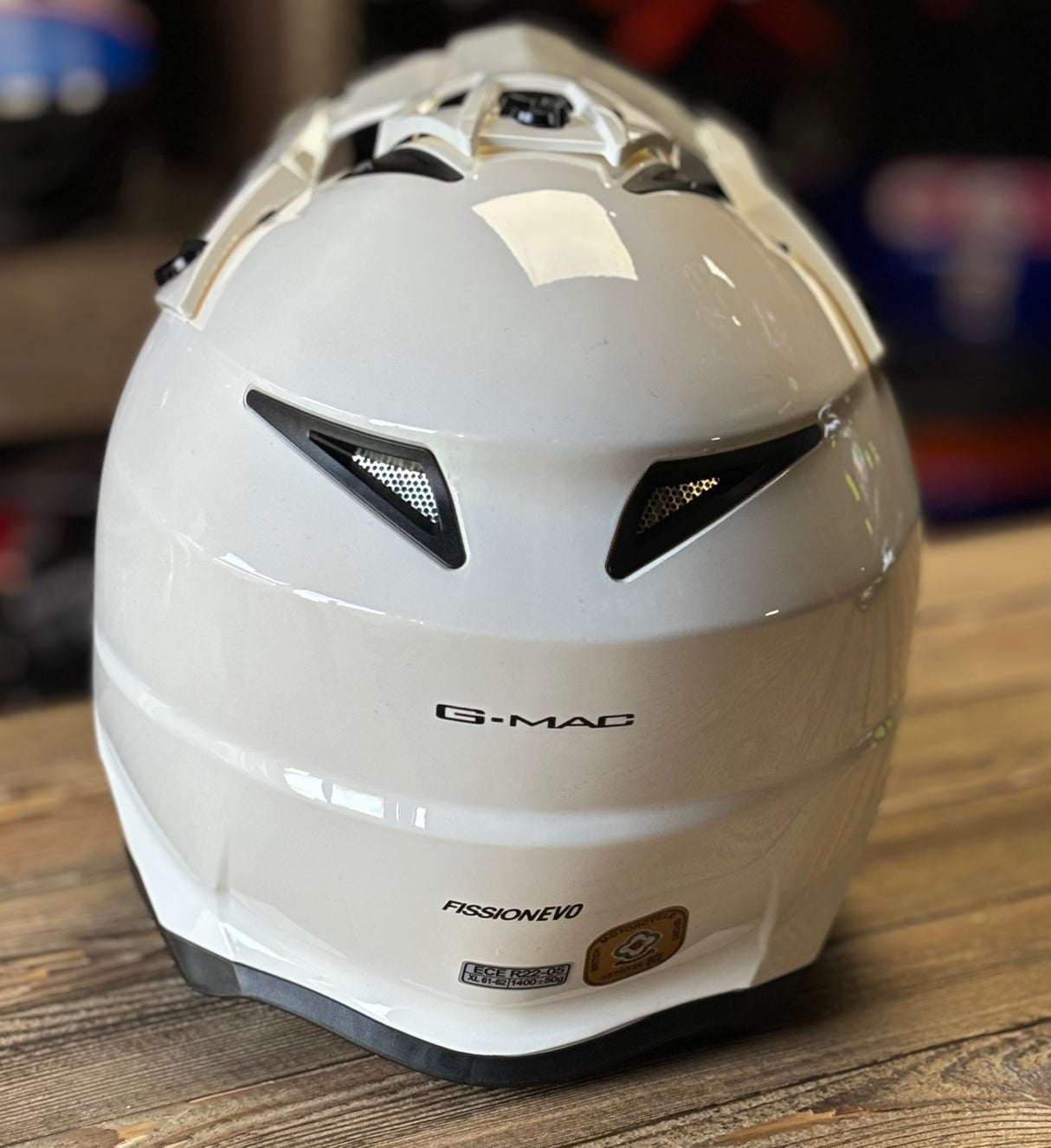 G-Mac Fission Evo MX ACU Gold Motocross Motorcycle Helmet White - XL