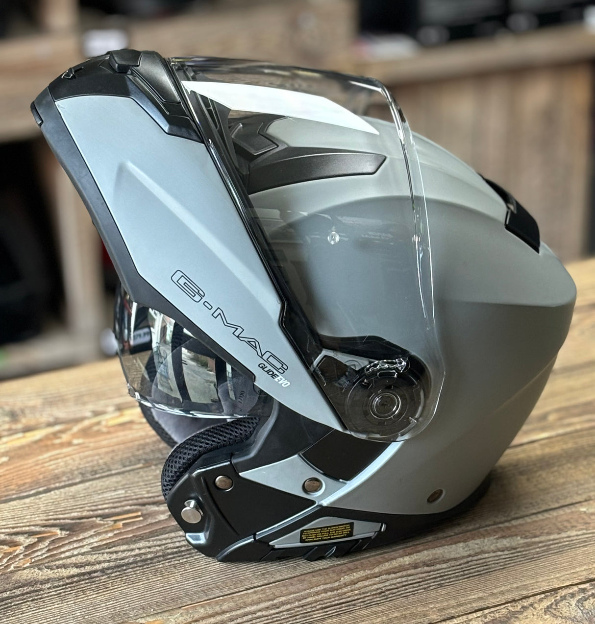 G-Mac Glide Evo Modular Flip Up DVS Motorcycle Helmet Satin Cool Grey - XL