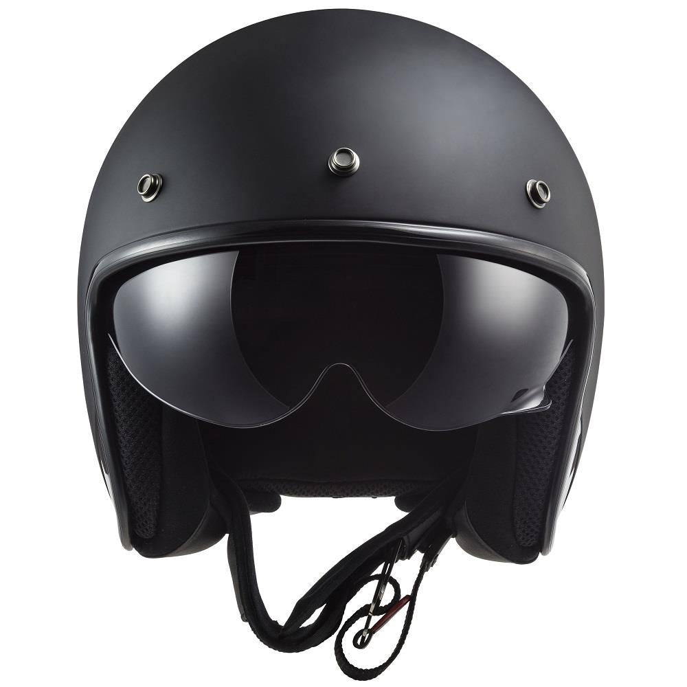 LS2 OF601 Bob II Open Face Motorcycle Helmet - Solid Matt Black