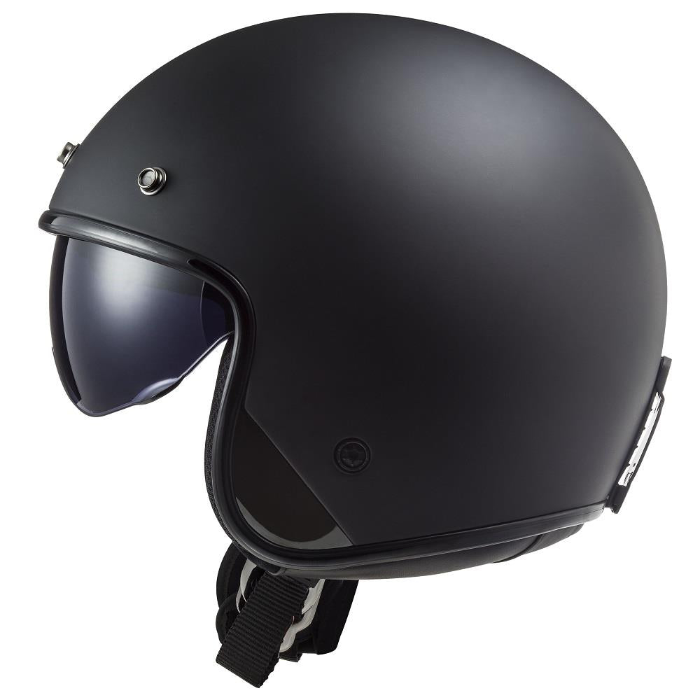 LS2 OF601 Bob II Open Face Motorcycle Helmet - Solid Matt Black