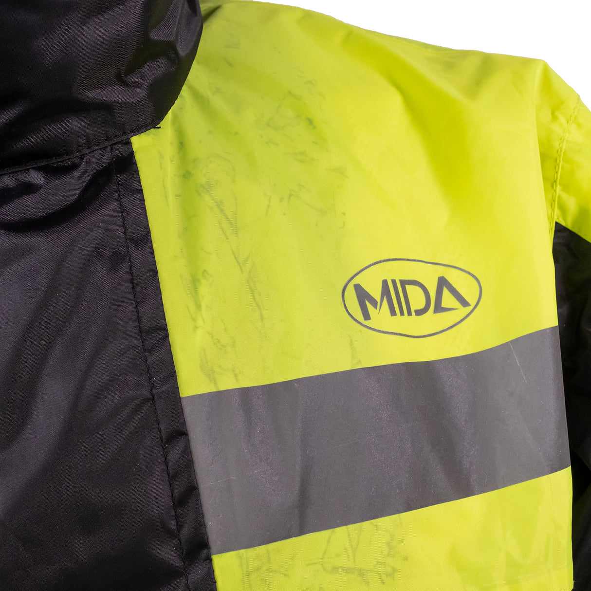 MIDA Waterproof Mesh Lined Over Jacket - Black/Fluo Yellow