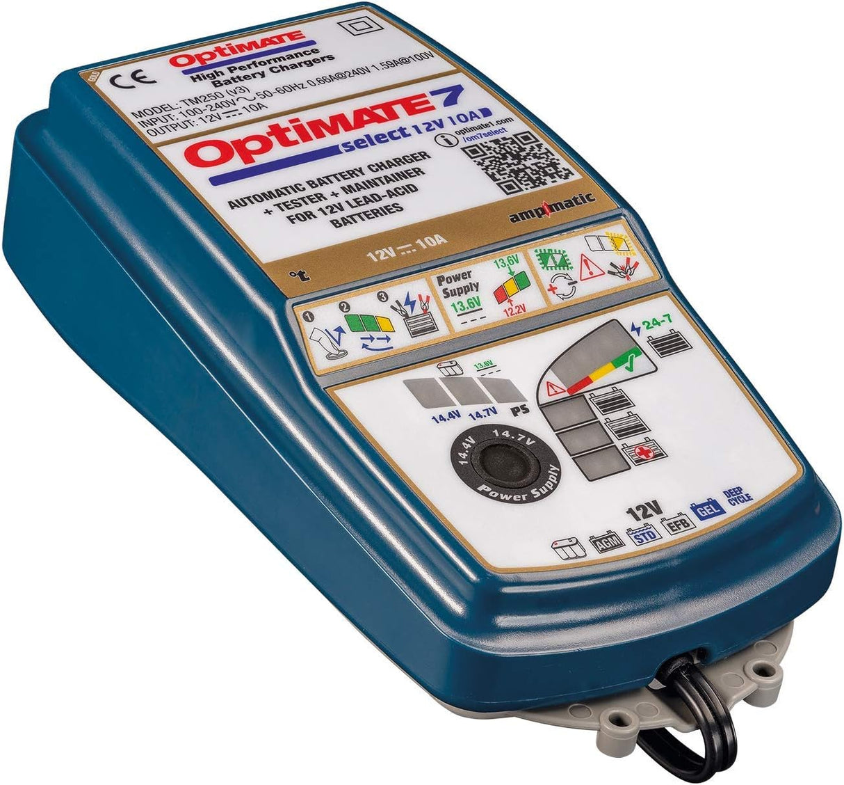 OptiMATE 7 Select 12 Volt Motorcycle Car Battery Charger Optimiser
