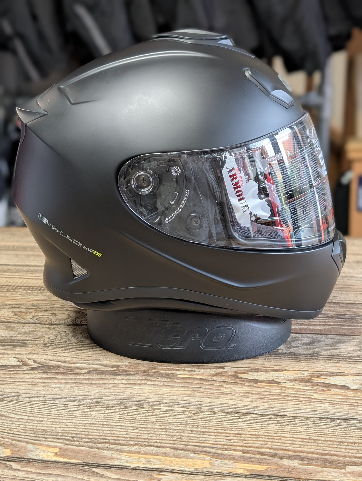 G-Mac Roar Evo Full Face Fibreglass Motorcycle Helmet Satin Black M
