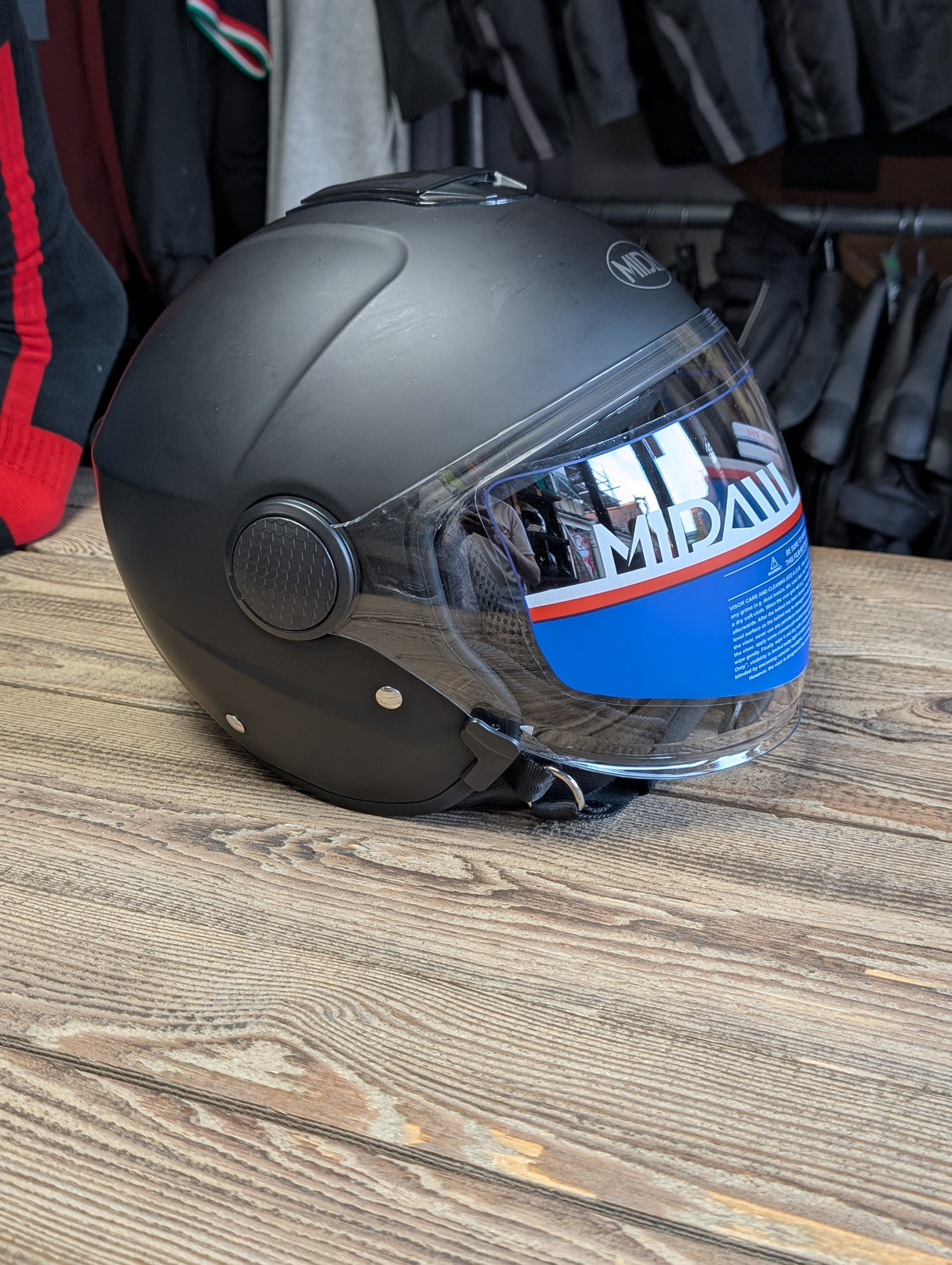 MIDA MV-6 Open Face Jet DVS Motorcycle Helmet Matt Black XL