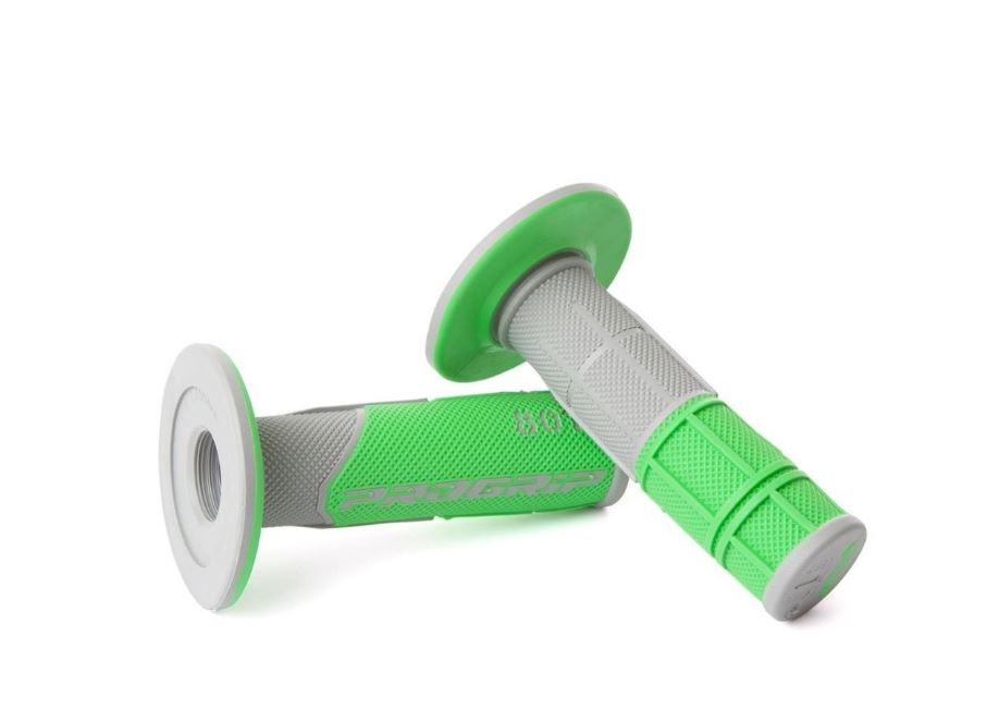 ProGrip 801 Duo Density MX Rubber Handlebar Grips - Green / Grey