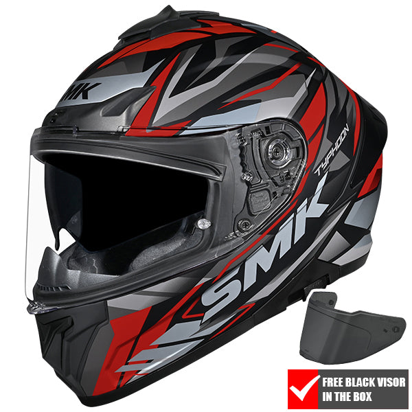 SMK Typhoon Full Face Helmet + Free Dark Visor