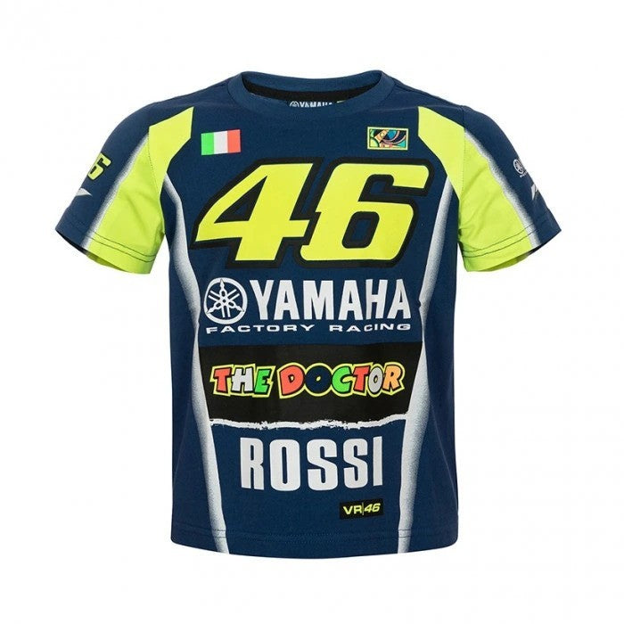 Official VR46 Rossi Yamaha 'The Doctor' Kids Youth Cotton T-Shirt - 5/6 Years