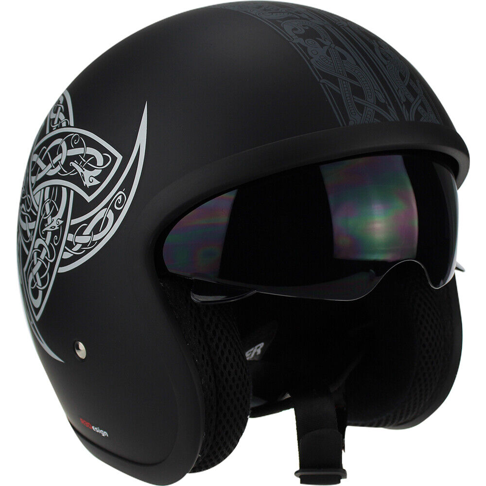 Viper RS-V06 Jorvik Open Face Jet Retro Scooter Motorcycle Helmet - Medium
