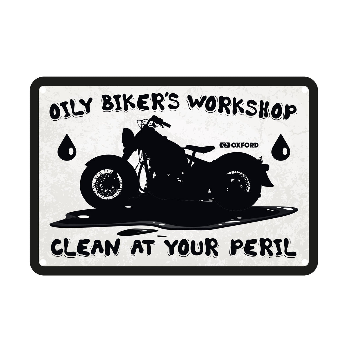 Oxford Metal Workshop Shed Garage Sign - The Perfect Gift for a Biker