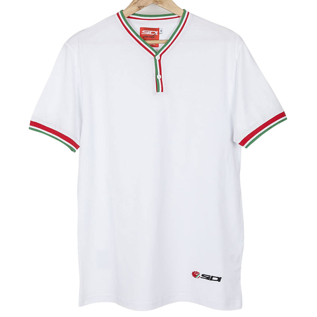 Sidi Official Casuals Regal Button Collar 100% Cotton Motorcycle T-shirt - White