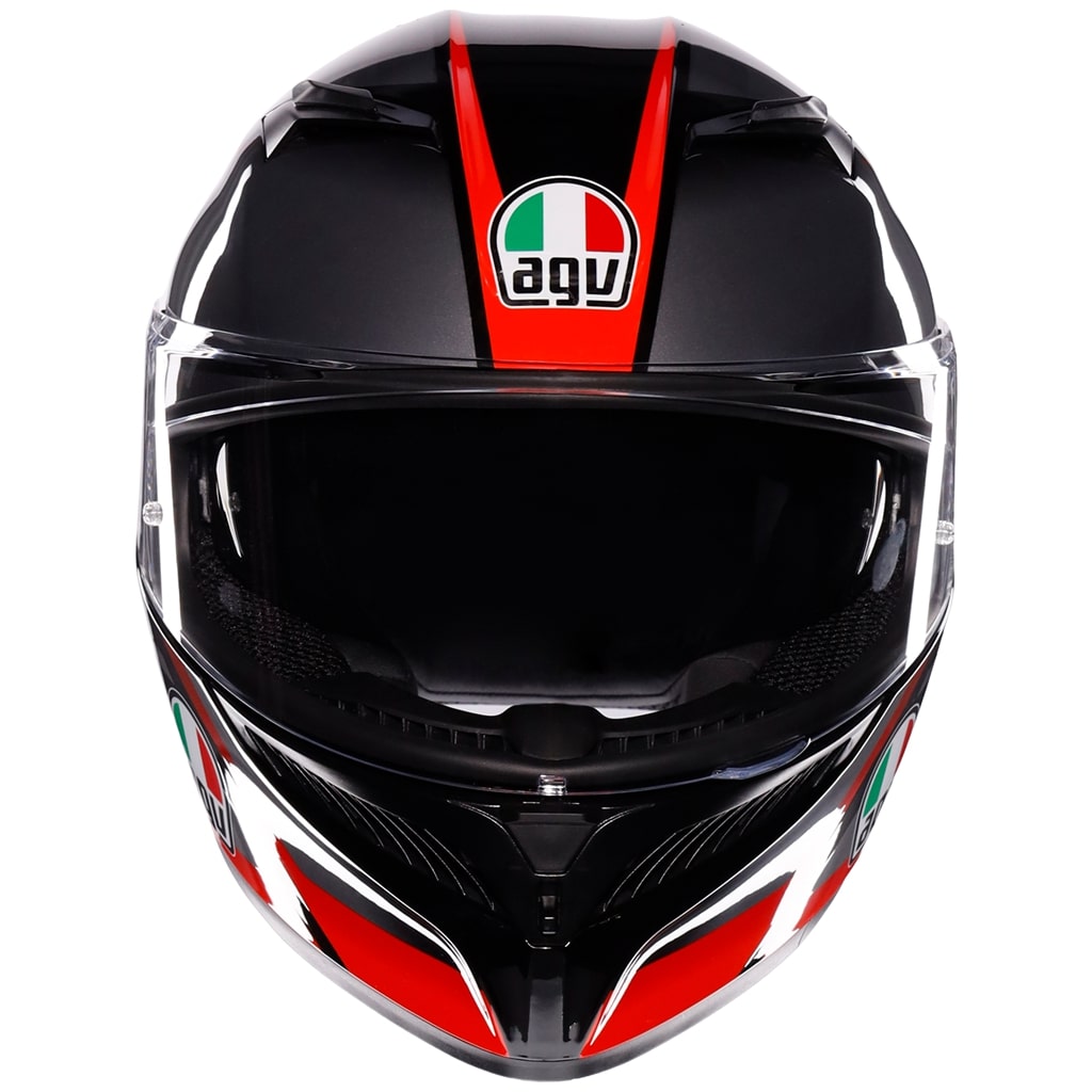 AGV K3 E2206 Full Face Motorcycle Helmet - Striga Black, Grey, Red