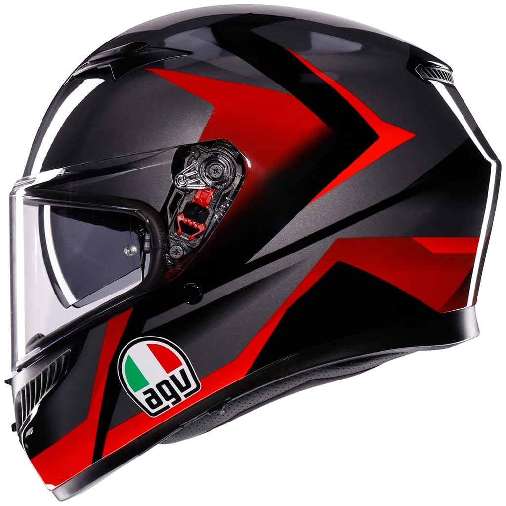 AGV K3 E2206 Full Face Motorcycle Helmet - Striga Black, Grey, Red