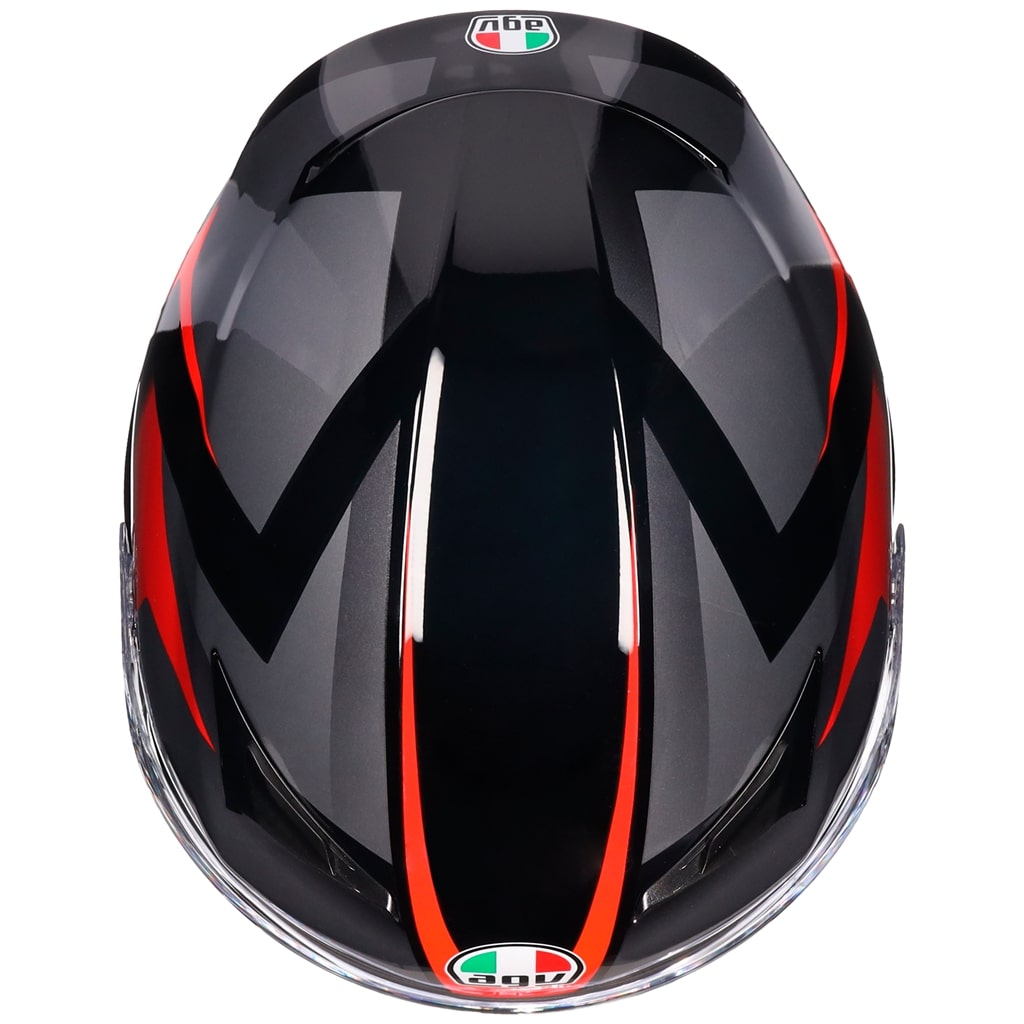 AGV K3 E2206 Full Face Motorcycle Helmet - Striga Black, Grey, Red