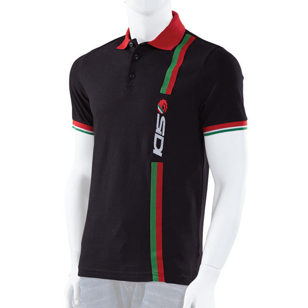OFFICIAL SIDI CASUALS STRIPE POLO SHIRT T-SHIRT TEE - BLACK - Sidi - - MSG BIKE GEAR