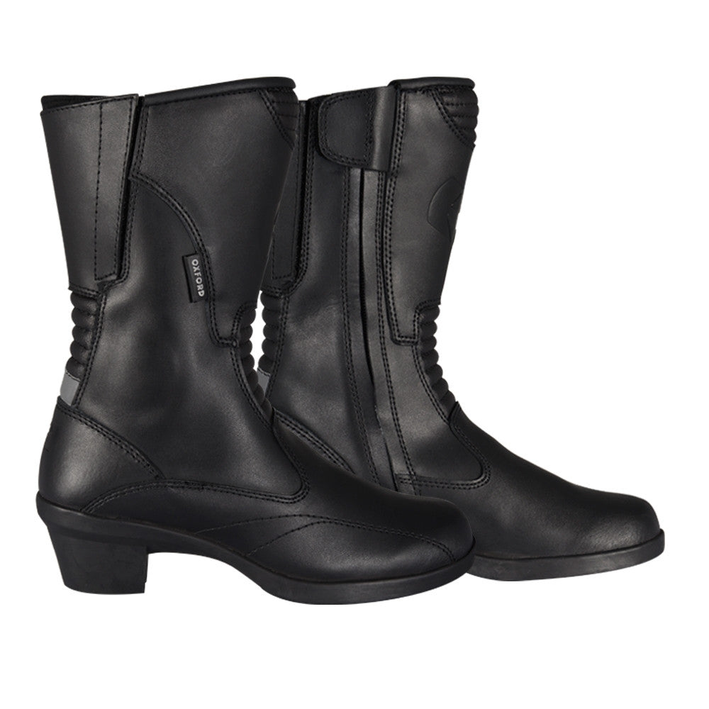 Oxford Valkyrie Ladies Waterproof Leather Motorcycle Boots With Heel - Oxford - - MSG BIKE GEAR - 1