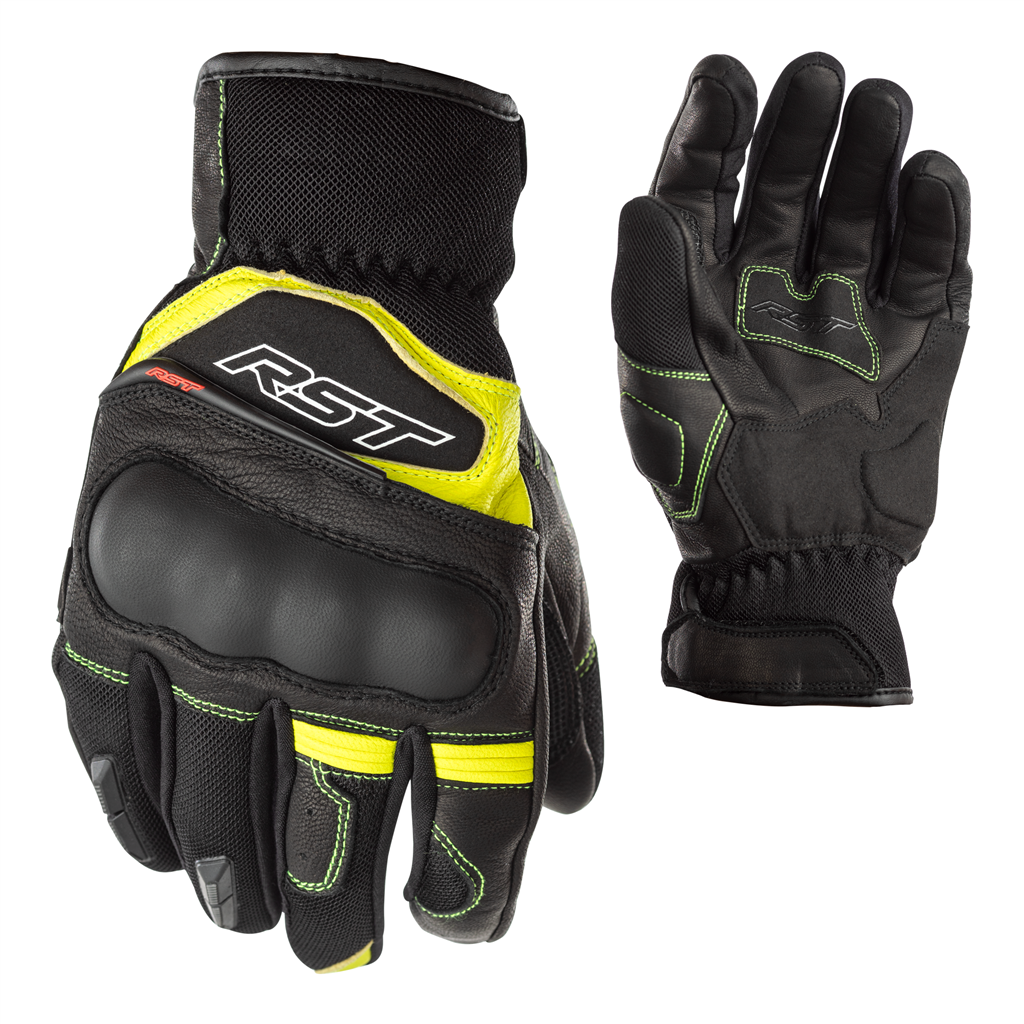 RST Urban Air II CE Short Leather Gloves - Black / Fluo