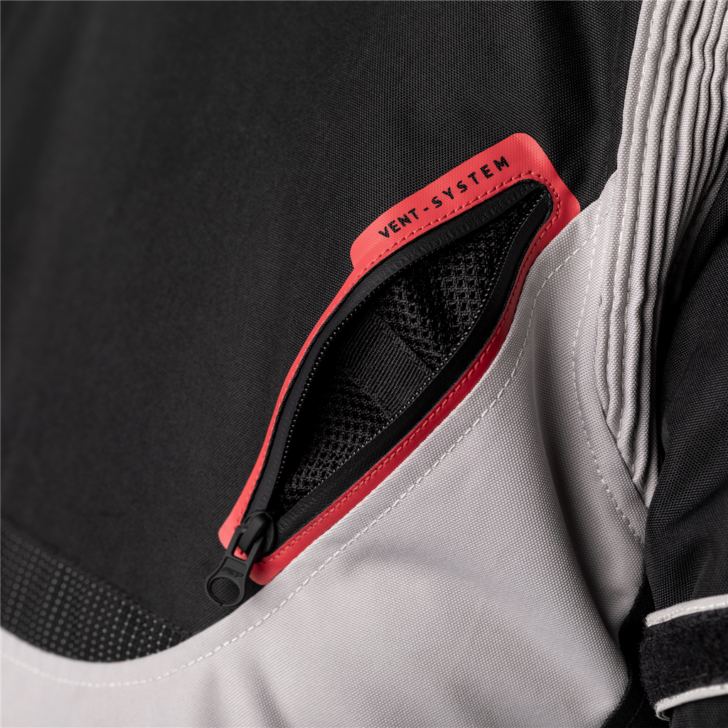 RST Endurance CE Mens Touring Waterproof Textile Jacket - Black / Silver / Red