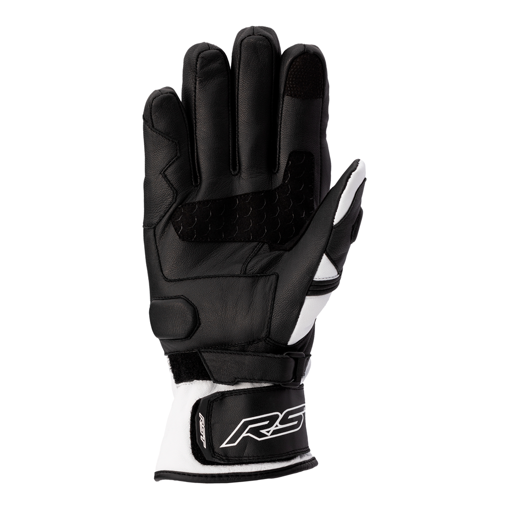 RST Sport Mid CE Leather Waterproof Gloves - Black / White